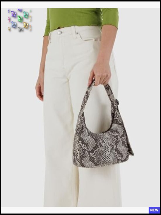 Mini Nylon Shoulder Bag Snakeskin - Baggu Mini Nylon Shoulder Bag Crossbody Y2K Snakeskin Adjustable Strap Quilted Key